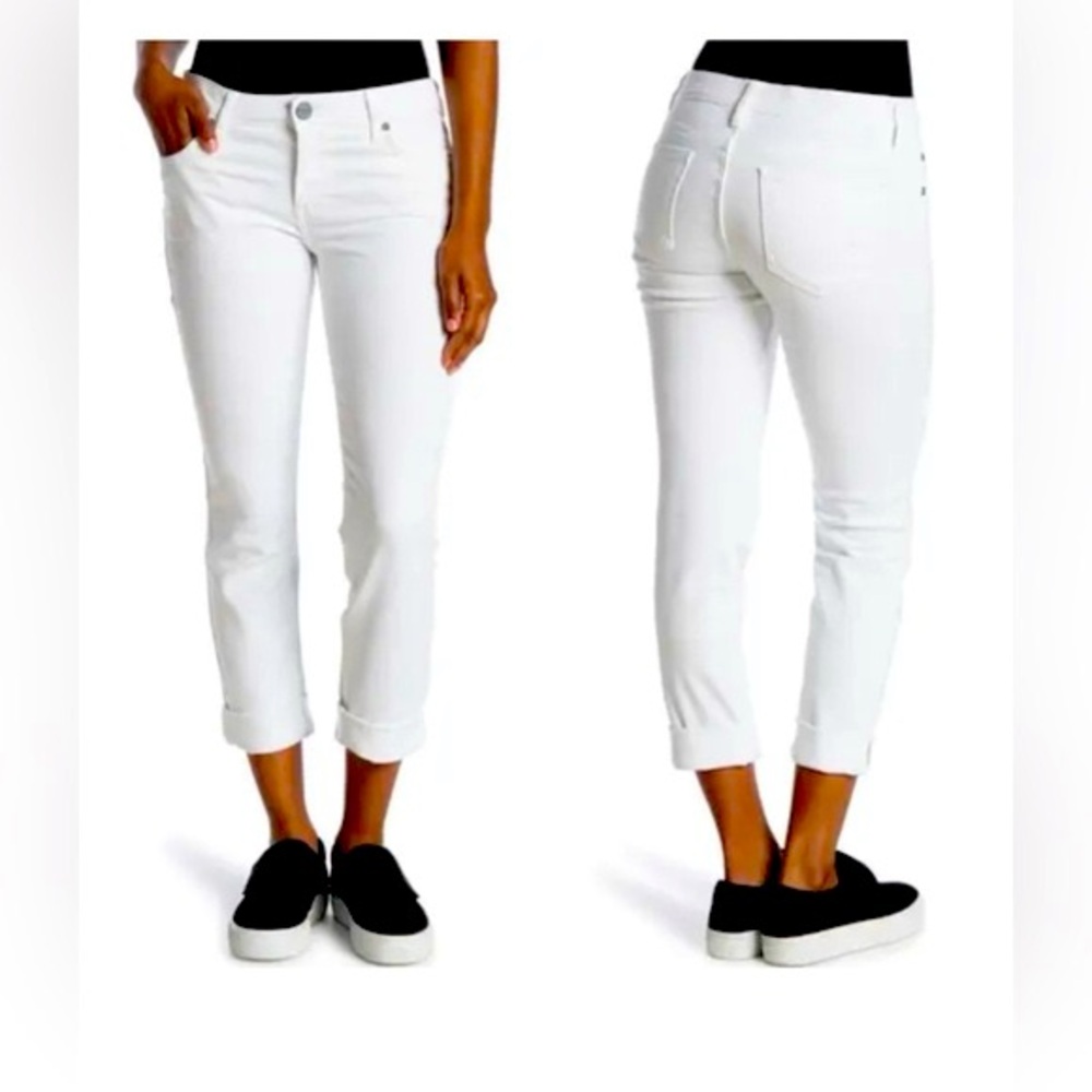 KUT from the Kloth Katy Boyfriend White Mid Rise Denim Jeans Size 6-NWOT